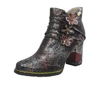 Laura Vita Tronchetti Fantasia In Pelle Nero - Donna Scarpe Tronchetti