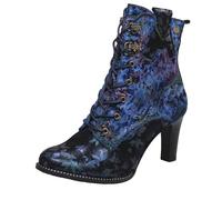 Laura Vita Tronchetti Fantasia In Suede Blu - Taglia 37 [23.1cm] Scarpe Donna