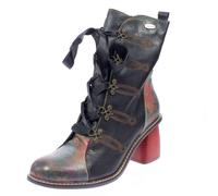 Laura Vita Tronchetti Fantasia Stringati In Pelle Nero - Donna Scarpe Tronchetti