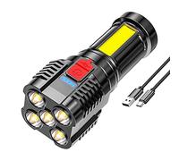 LAURAG Torcia LED Ricaricabile, Torcia a 5 LED Lampada da Lavoro Portatile ad Alto lume Luce USB di Posizione 4 modalità di Illuminazione Campeggio Escursionismo Avventura Casa Emergenze Uso
