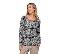 LAURASØN T-Shirt con Stampa Allover, Scollo a Girocollo, Maniche Lunghe e Oeko-Tex Granito Morbido M 826683305-M