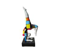 Laure TERRIER Statua di Donna Rotonda Nana Ballerina in resina Multicolore, modello 'Mondrian' decorazione Altezza 40 centimetri
