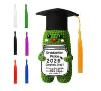 Laurea Crochet Pickle - Congratulazioni Grad Keepsake | Laureato all'uncinetto cetriolo | per fratelli compagni di ompagno di stanza festa casa ufficio appartamento cerimonia soggiorno