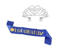 Laureato Raso Fascia Nastro e Cristallo Corona Set Classe Di 2023 Laurea Festa