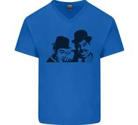 Laurel & Hardy AKA Dick E Doof Maglietta In Cotone A V Per Uomo