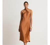 Lauren by Ralph Lauren - Vestito lungo allacciato al collo arancione bruciato-Rosso 8