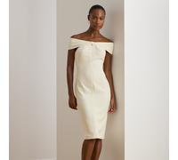 Lauren Abito da cocktail in crêpe ritorto 38 Cream
