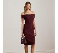 Lauren Abito da cocktail in crêpe ritorto 42 Red