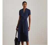 Lauren Abito in crêpe a pois con cintura 52 Blue