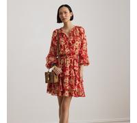 Lauren Abito in georgette a balze con volant 36 Red