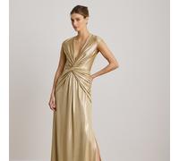Lauren Abito metallizzato con maniche ad aletta 40 Gold