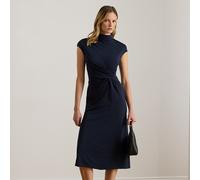 Lauren Abito ritorto in jersey collo a lupetto 42 Blue