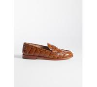 Lauren by Ralph Lauren - Mocassini marroni effetto coccodrillo-Marrone 40