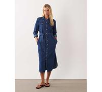 Lauren by Ralph Lauren - Vestito camicia midi da giorno blu medio 6