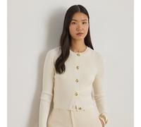 Lauren Cardigan a girocollo lavorato a coste M Cream