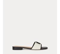 Lauren Ralph Lauren Sandalo ciabatta Everley in tela e pelle nero DS26RL13 802P04395004 Taglia scarpa: 36