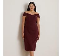 Lauren Curve Taglie Plus - Abito da cocktail in crêpe ritorto 54 Red