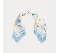 Lauren Foulard in lino e cotone a fiori TAGLIA UNICA White