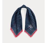 Lauren Foulard in lino e cotone a pois TAGLIA UNICA Blue