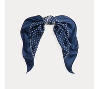 Lauren Foulard in seta a pois con stemma TAGLIA UNICA Blue