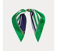 Lauren Foulard in seta a righe con stemma TAGLIA UNICA Green