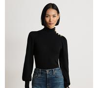 Lauren Maglia con collo a lupetto e bottoni XL Black