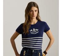 Lauren Maglietta in jersey con logo ricamato M Blue