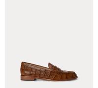 Lauren by Ralph Lauren - Mocassini marroni effetto coccodrillo-Marrone 39
