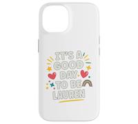 Lauren Personalized Retro Girls Custom Lauren Name Custodia per iPhone 14