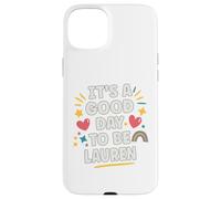Lauren Personalized Retro Girls Custom Lauren Name Custodia per iPhone 15 Plus