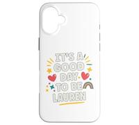 Lauren Personalized Retro Girls Custom Lauren Name Custodia per iPhone 16 Plus