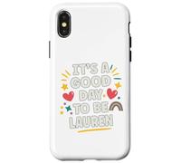 Lauren Personalized Retro Girls Custom Lauren Name Custodia per iPhone X/XS