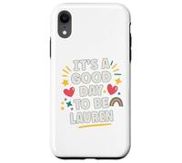 Lauren Personalized Retro Girls Custom Lauren Name Custodia per iPhone XR