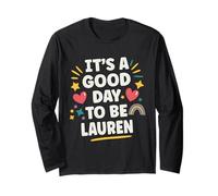 Lauren Personalized Retro Girls Custom Lauren Name Maglia a Manica