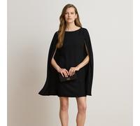 Lauren Petite Petite - Abito in georgette con mantella 46 Black