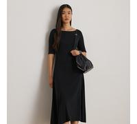 Lauren Petite Petite - Abito medio in cotone stretch a coste L Black