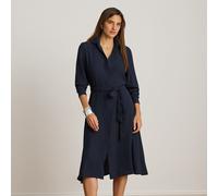 Lauren Petite Petite - Chemisier in georgette con cintura 44 Blue