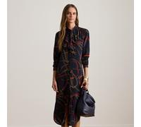 Lauren Petite Petite - Chemisier in georgette con stampa 48 Blue
