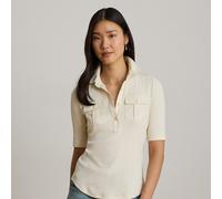 Lauren Petite Petite - Maglia con collo e maniche al gomito M Cream
