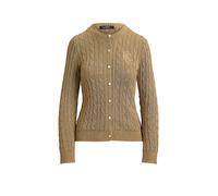Cardigan girocollo a trecce Marrone L Tinta unita