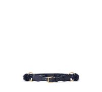 Lauren Ralph Lauren Cintura sottile in corda e pelle XS Blu navy francese