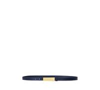 Lauren Ralph Lauren Cintura sottile in pelle con logo French Navy