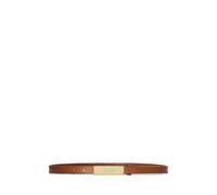 Lauren Ralph Lauren Cintura sottile in pelle con logo L Lauren Tan