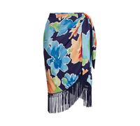 Lauren Ralph Lauren Gonna in crêpe floreale con frange IT 42 Blu navy multicolore