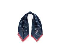 Lauren Foulard in lino e cotone a pois TAGLIA UNICA Blue