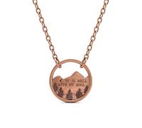 Lauren-Spencer Collana da donna con ciondolo a forma di montagna con albero della foresta, gioielli della natura, regalo per sciatori, escursionisti, scalatori, amanti della natura