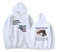 Lauren Spencer Smith Merch The Art Of Being A Mess World Tour Felpa con cappuccio a maniche lunghe Unisex Pullover Felpa Album Merch, bianco, L