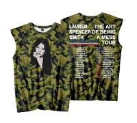 Lauren Spencer Smith The Art of Being A Mess Tour Canotte Unisex Gilet Senza Maniche Uomo Donna Streetwear Outdoor, Mimetico, 3XL