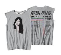 Lauren Spencer Smith The Art of Being A Mess Tour Canotte Unisex Gilet Senza Maniche Uomo Donna Streetwear Outdoor, Grigio, L