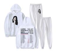 Lauren Spencer Smith The Art Of Being A Mess Tour felpa con cappuccio pantaloni 2 pz/set felpe+pantaloni della tuta uomo donna set, bianco, XXS